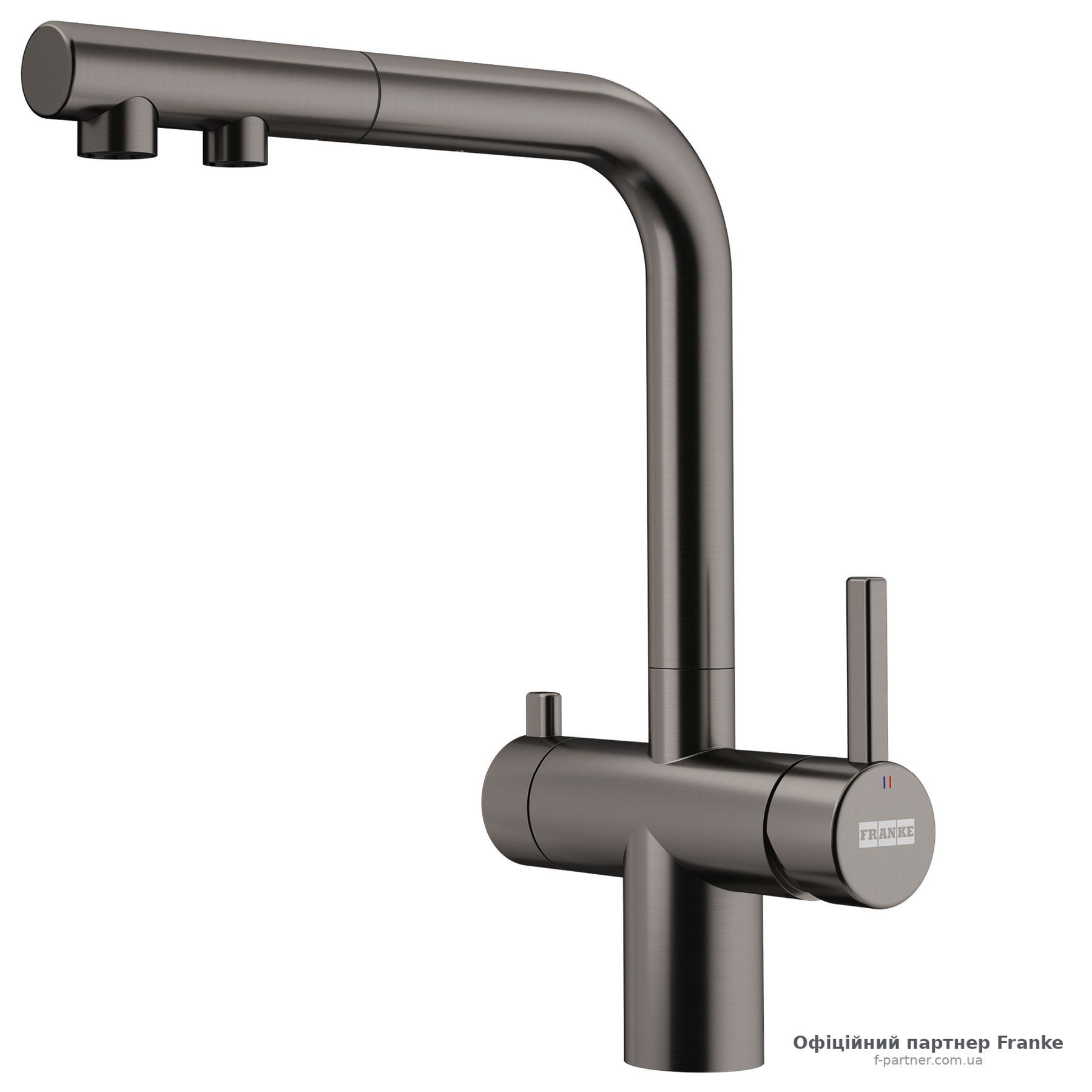 Змішувач Franke Atlas Neo Clear Water Pull Out витяжний вилив для фільтрованої води PVD антрацит 120.0758.159