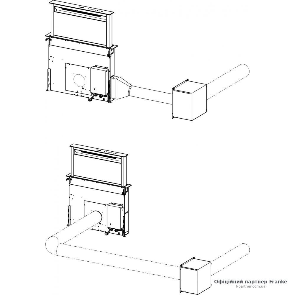Набір труб для перенесення мотору витяжки Franke Mythos Hob Extractor 112.0442.942