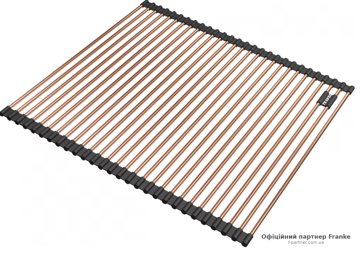 Килимок для мийки Franke BXX BXM CXM Rollmat з логотипом нержавіюча сталь F-Inox copper мідь 468x440 мм 112.0655.344