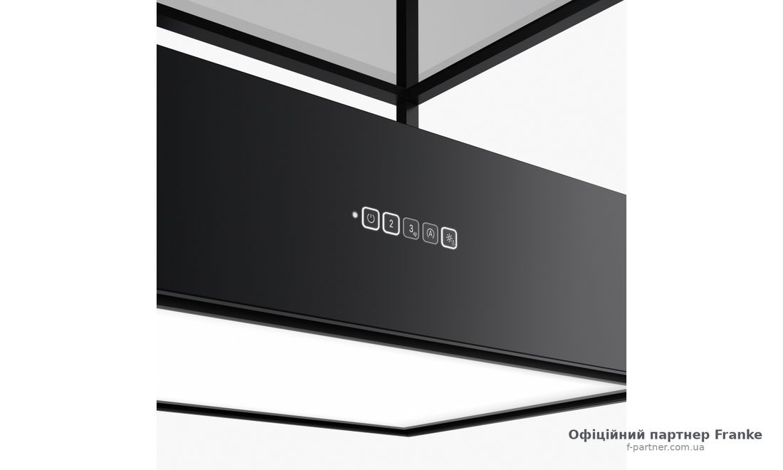 Острівна кухонна витяжка Franke FMY EVOLUTION F160 KL (Mythos T-Shelf Evolution K-Link, чорний матовий, острівна) 325.0726.999