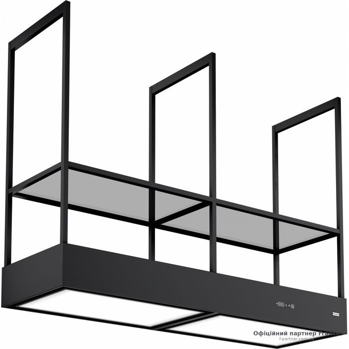 Острівна кухонна витяжка Franke FMY EVOLUTION F160 KL (Mythos T-Shelf Evolution K-Link, чорний матовий, острівна) 325.0726.999