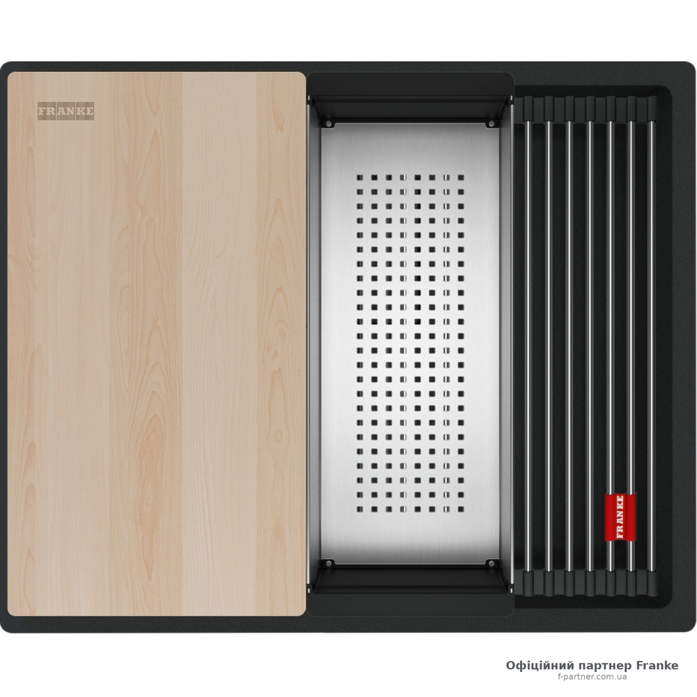 Мийка Franke KUBUS 2 KNG PRO 110-52 Фраграніт чорний матовий під стільницю 125.0750.486