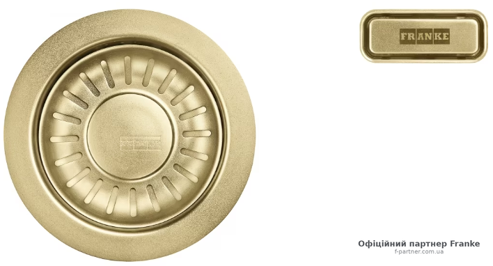 Вентиль 31⁄2" з переливом до мийки з нержавіюча сталь PVD gold золото 112.0652.898