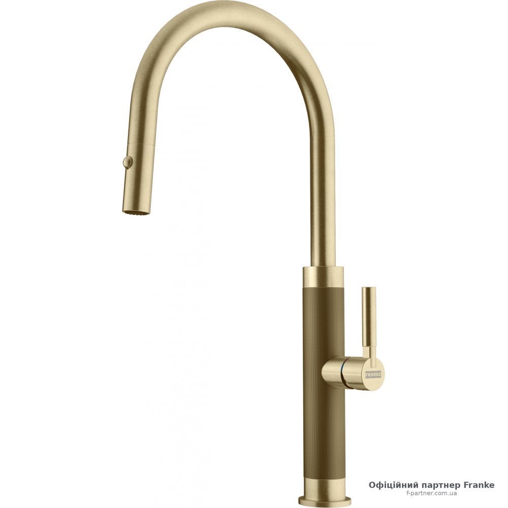 Змішувач Franke Mythos Masterpiece Pull Out витяжний вилив PVD золото 115.0711.558