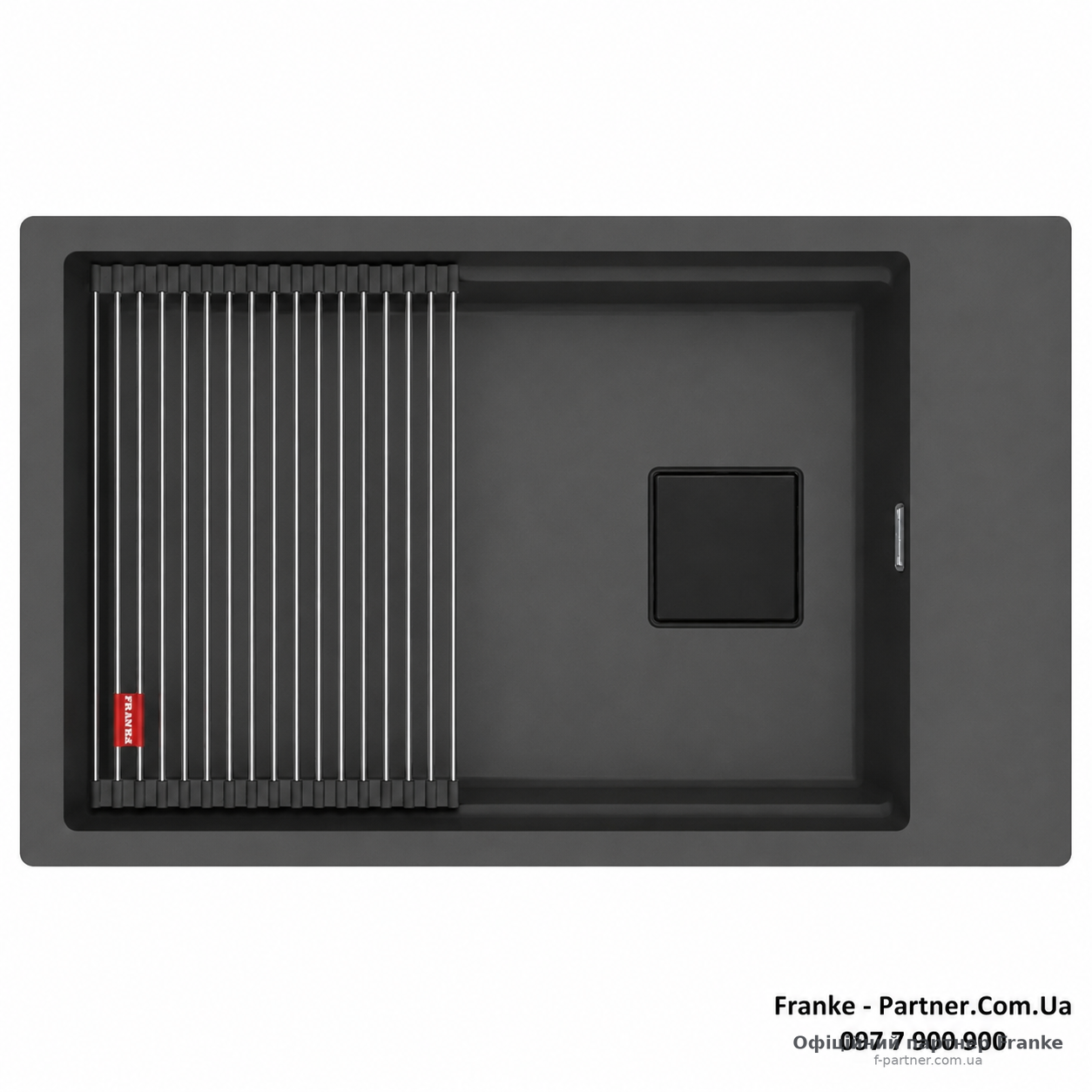 Мийка Franke KUBUS 2 KNG 110-62 Фраграніт Black Edition сірий сланець під стільницю 125.0750.756