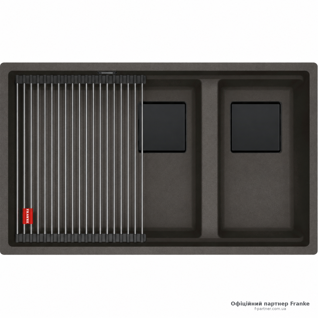 Мийка Franke KUBUS 2 KNG 120 Фраграніт Black Edition сірий сланець під стільницю 125.0750.765