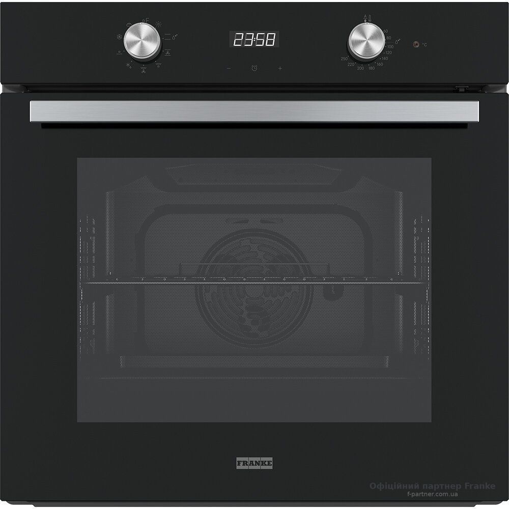 Духова шафа з функцією парового очищення Franke Smart FSM 86 H BK чорне скло 116.0606.091
