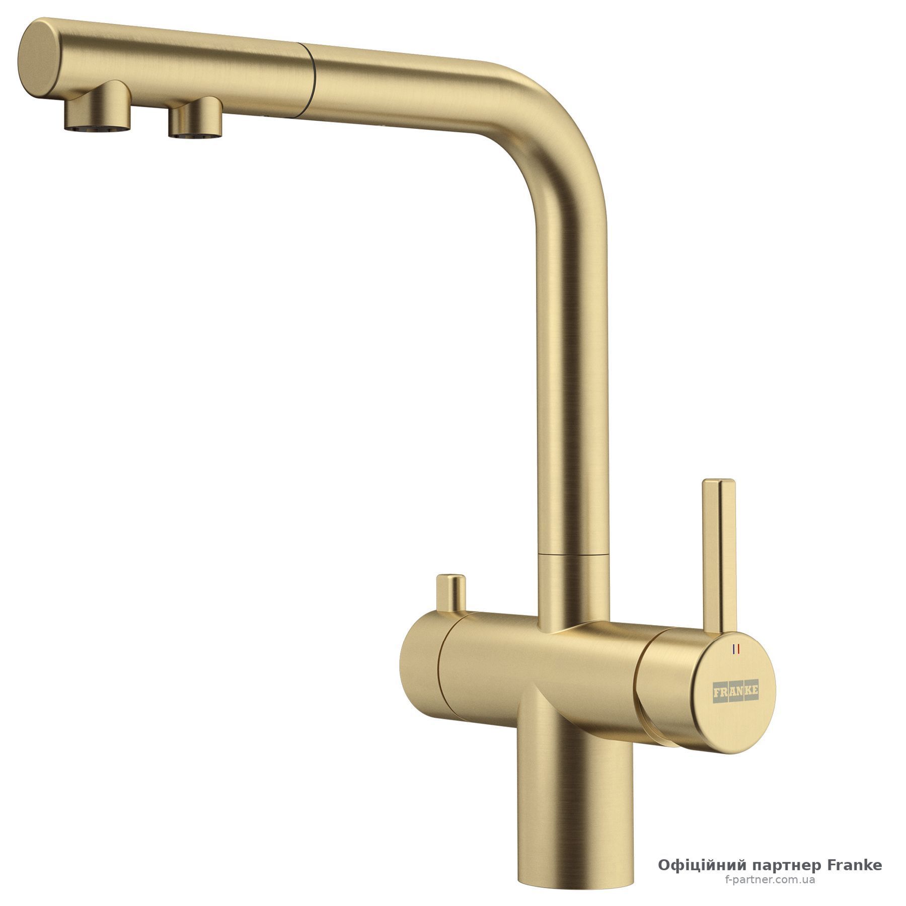 Змішувач Franke Atlas Neo Clear Water Pull Out витяжний вилив для фільтрованої води PVD золото 120.0758.157